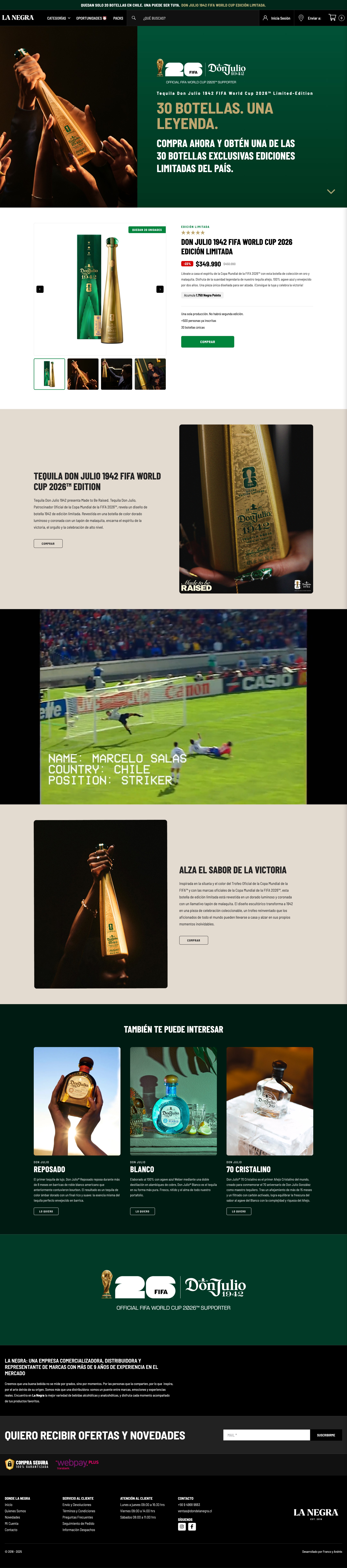 Landing del lanzamiento Don Julio 1942 FIFA World Cup 2026